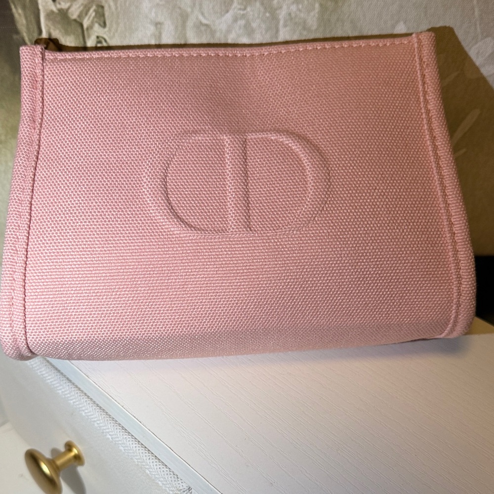 Baby Pink Canvas Dior Beauty Makeup Bag, Nwot